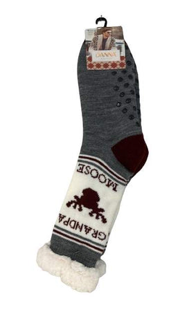 Grandpa Moose Sherpa Socks