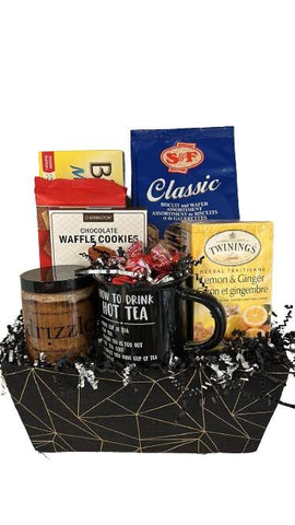 "How To Drink Hot Tea" Basket